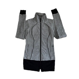 Lululemon Nice Asana Jacket Sz 4 Full Zip Black Grey color